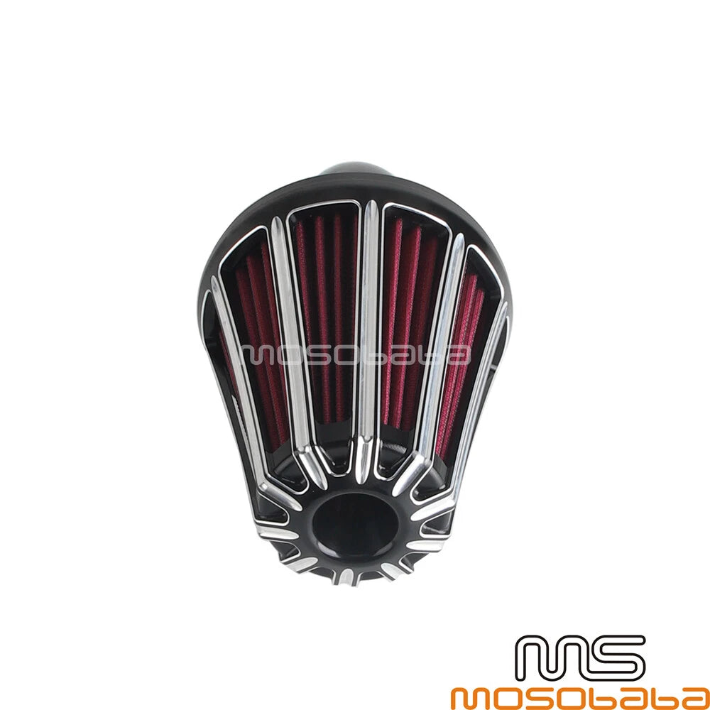 Black Air Filter Cleaner Intake Kit for Harley Road King FLHR (2004-2023)