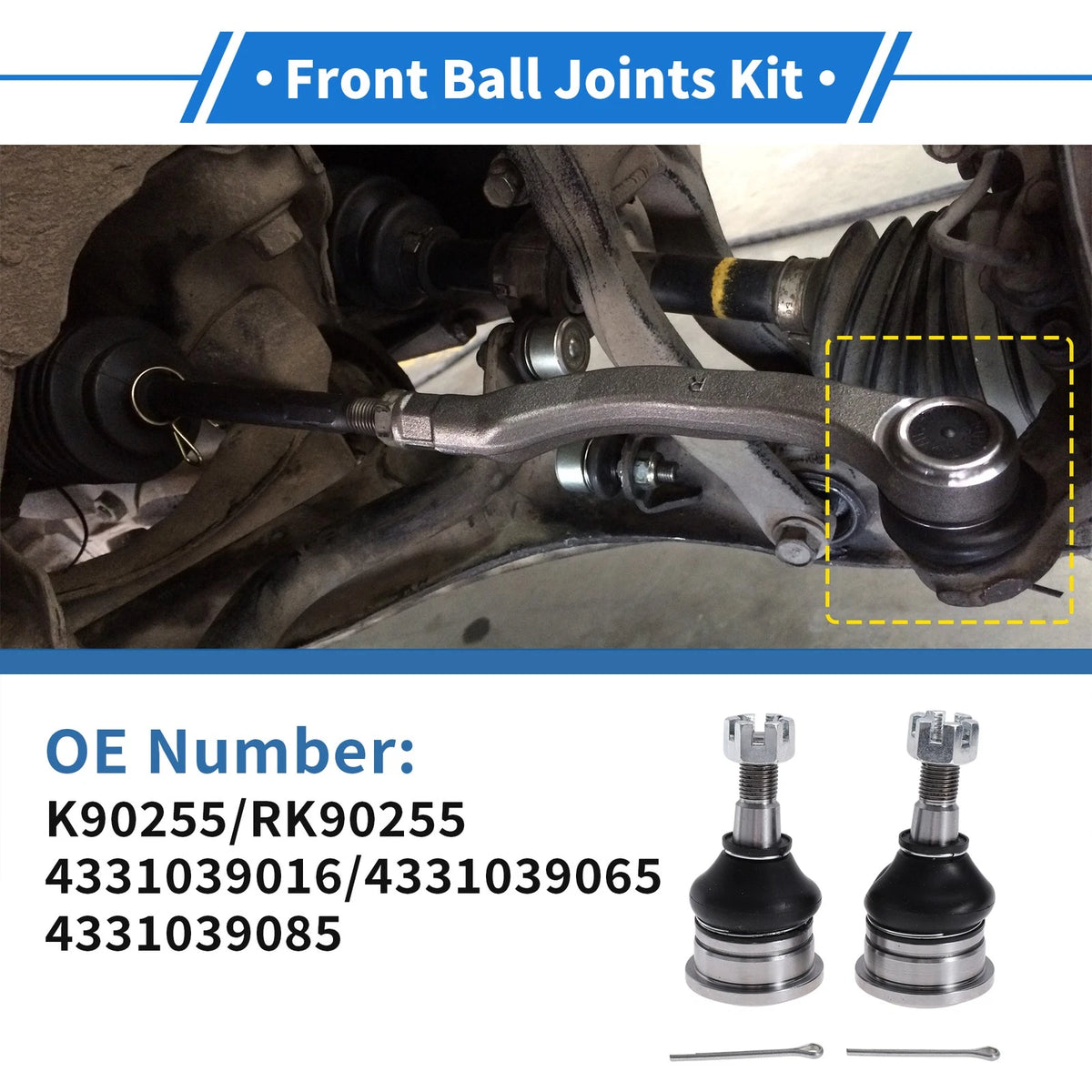 2 x Front Upper Ball Joints for Toyota Tacoma 4WD (1995-1997)