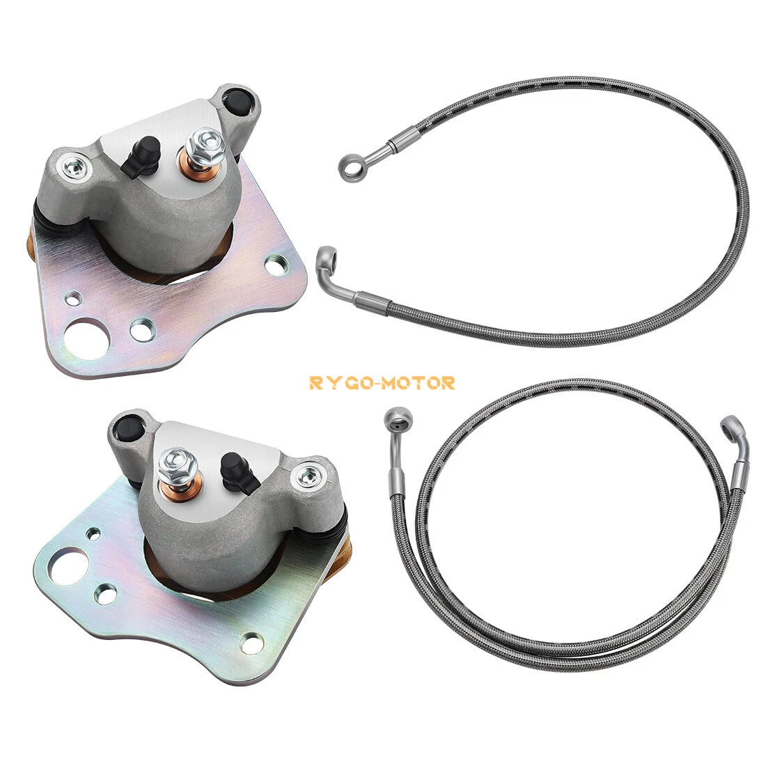 Front Left Right Brake Calipers & Hose Lines for Polaris Ranger 500 570 ETX UTV