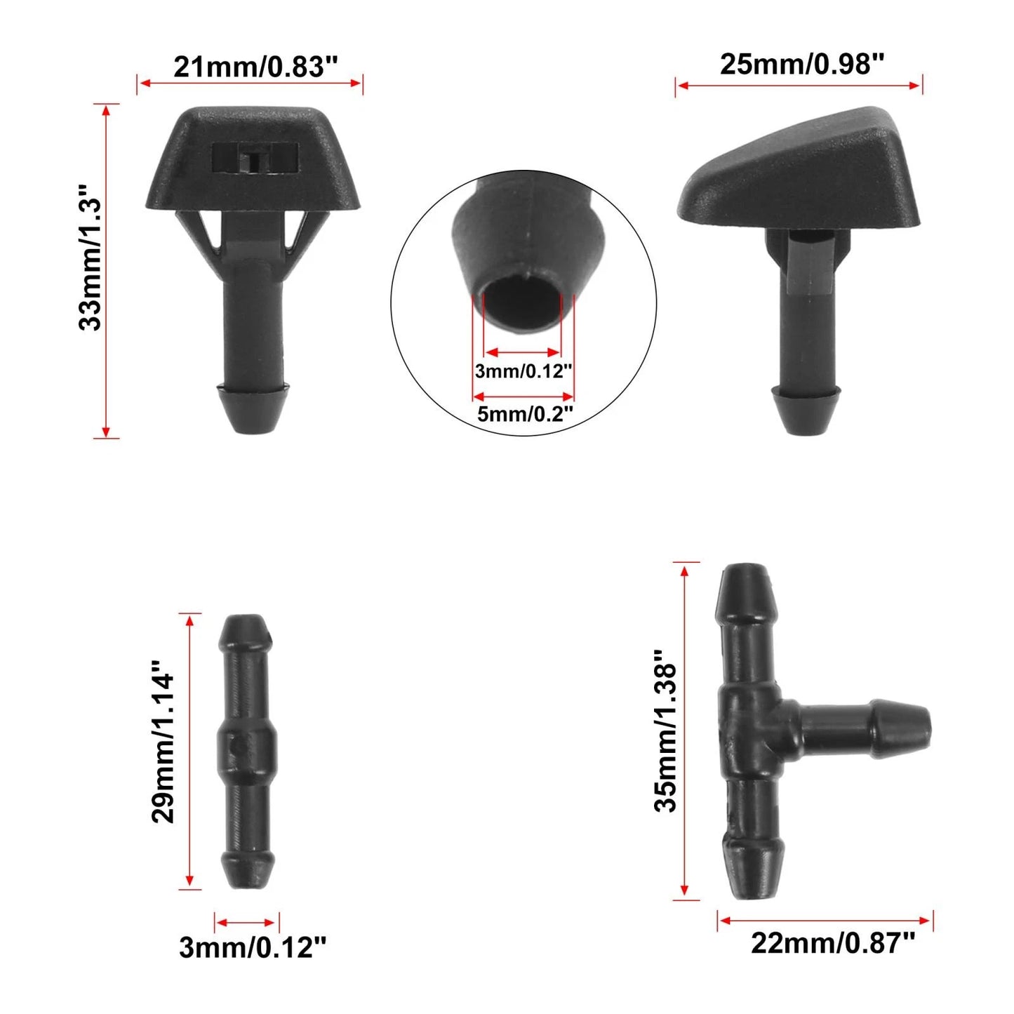 7pcs Windshield Wiper Fluid Squirter Nozzles for Volvo V50 C70 S40 (2004-2013)