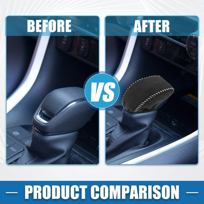 Auto Gear Shifting Knob Cover for Toyota RAV4 (2019-2022) Black Gray Stitches