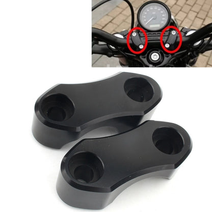 2 x Black Handlebar Riser Clamp Kit for Harley Wide Glide, Softail, Dyna (2006-2023)
