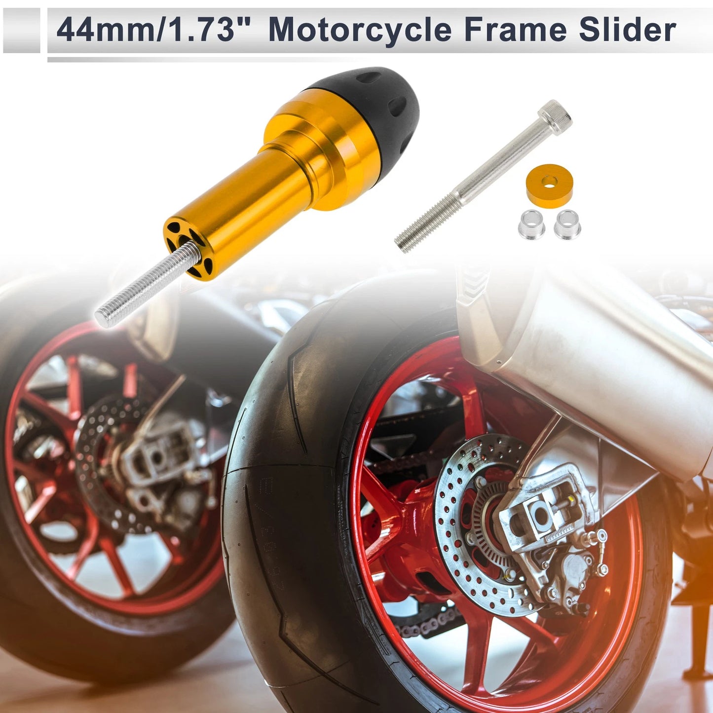 Bolt 10mm Gold Tone Motorcycle Slider Frame for Make Model