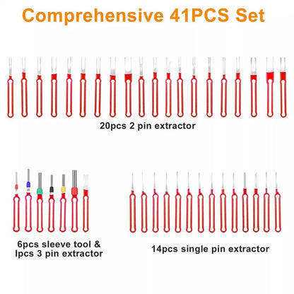41 Pcs Wire Pin Ejector Connector Puller Tool for Car Terminal Removal