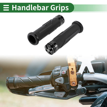 7/8" 22mm Motorcycle Hand Grips Aluminum Alloy Black 1 Pair for Generic Motorcycle