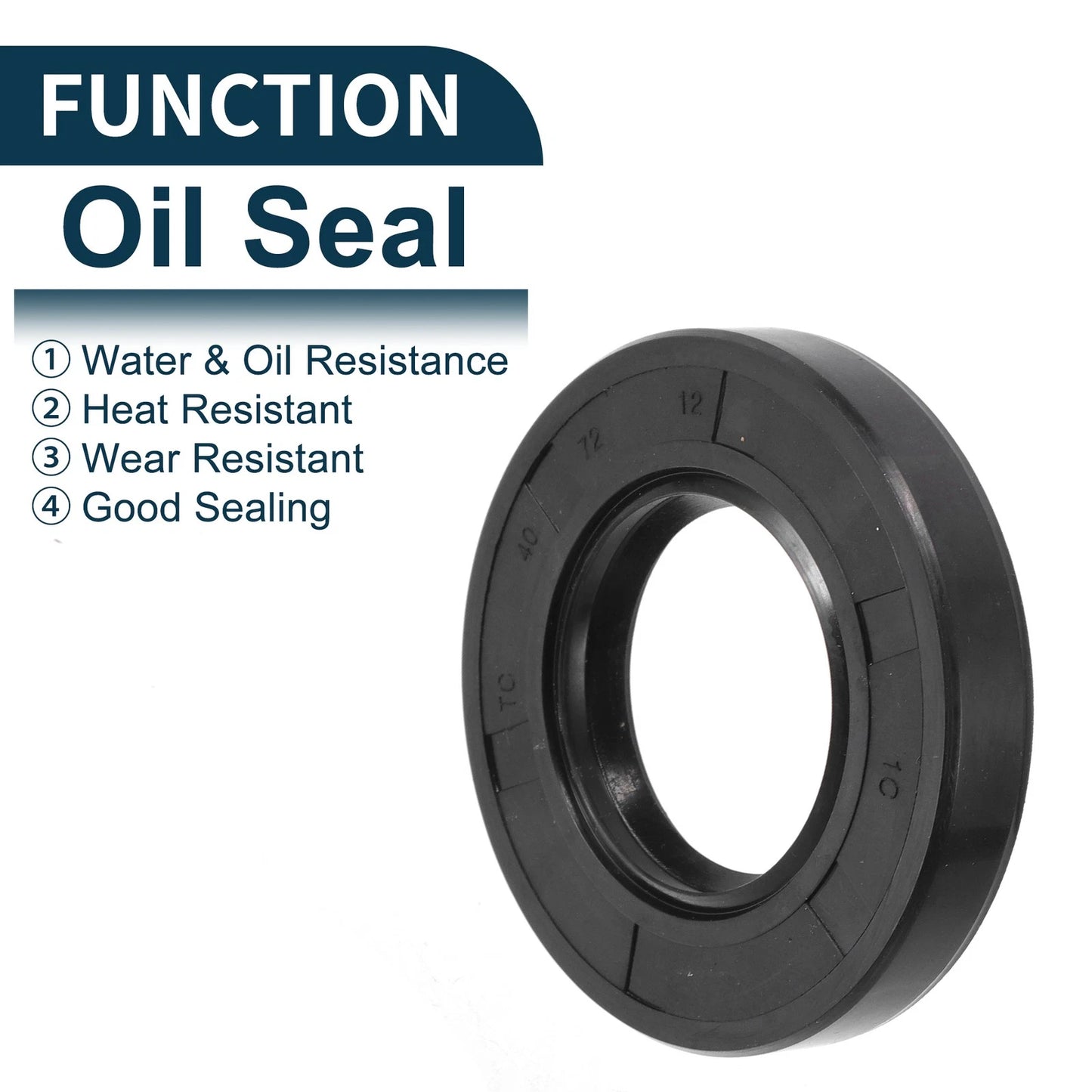 Oil Seal 40x72x12mm NBR Black 5Pcs
