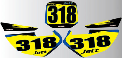 YZ 85 Custom Number Plate Graphics Decals Stickers for Yamaha (2002-2014)