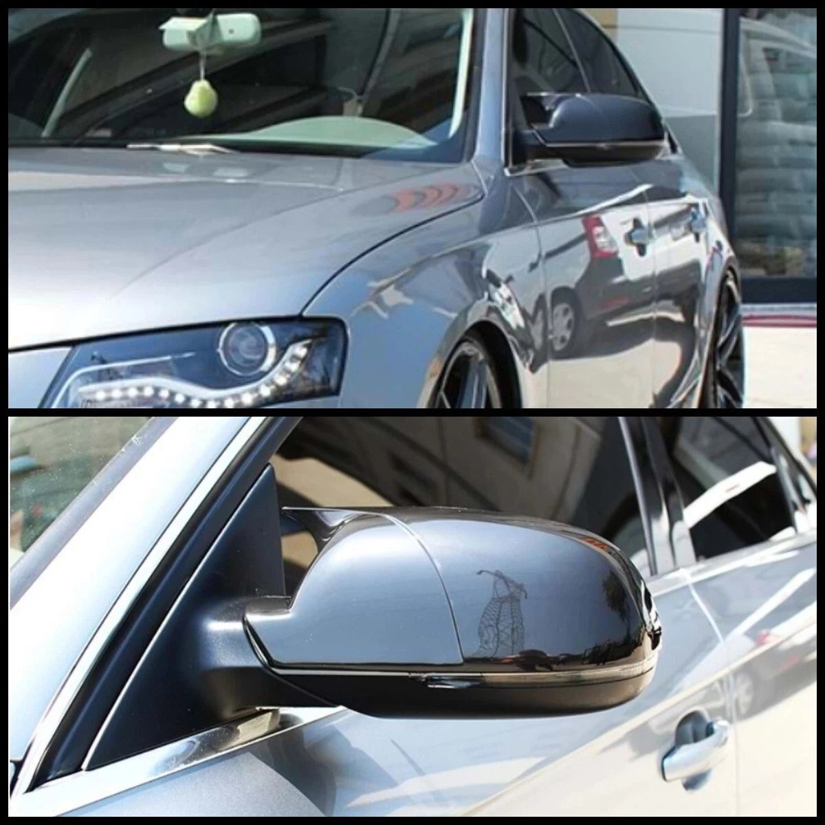 Side View Mirror Covers for Audi A4 B8 (2009-2014) 2 Piece Gloss Black