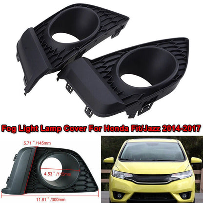 2 x Front Bumper Bezel Fog Light Lamp Covers for Honda Fit Jazz (2014-2017)