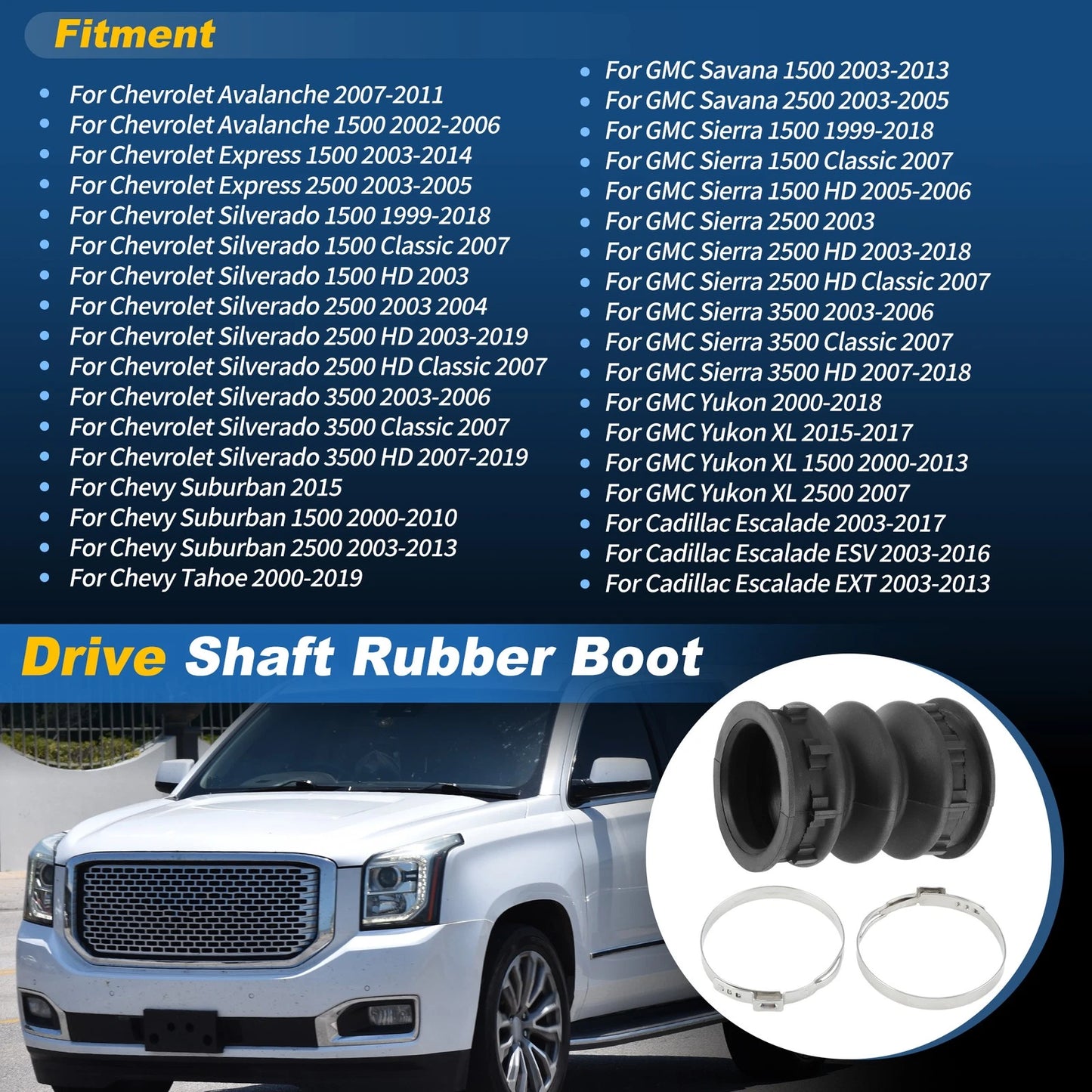 Drive Shaft Boot for GMC Savana Sierra Chevy Suburban Silverado