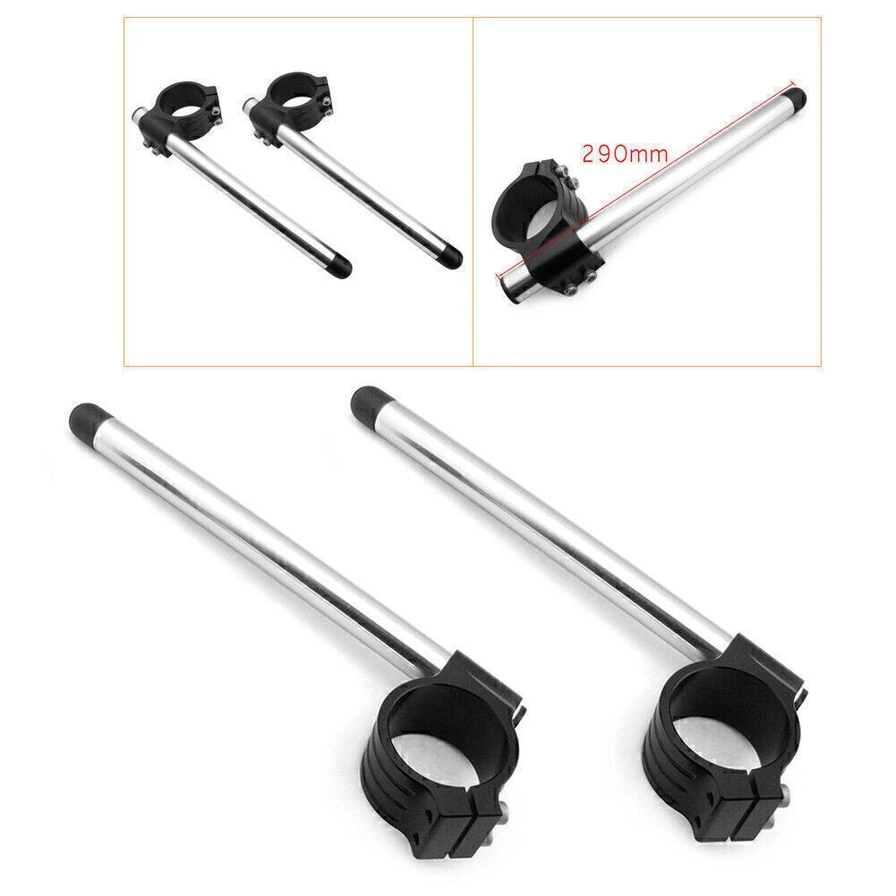 2 x CNC 53mm Clip-On Handlebars for Ducati 848 1098 1198 (2008-2015) Black