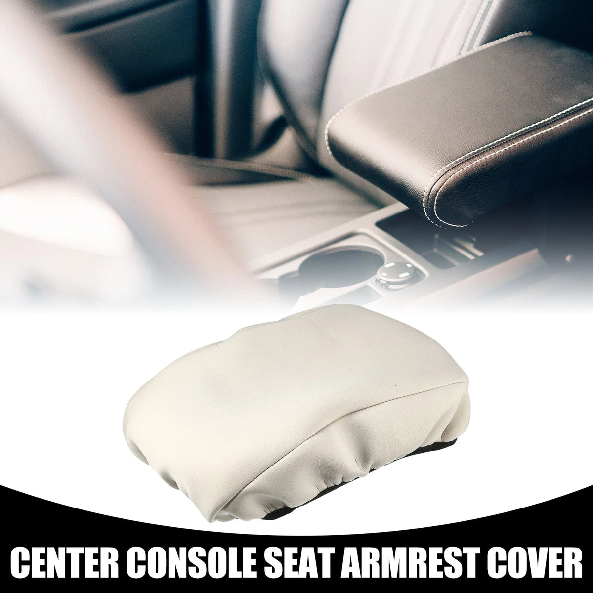 Center Console Armrest Cover for Ford Fusion (2013-2019) Neoprene Beige