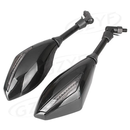 Black LED Turn Signals & Brake Lights for Universal Moto Mirrors