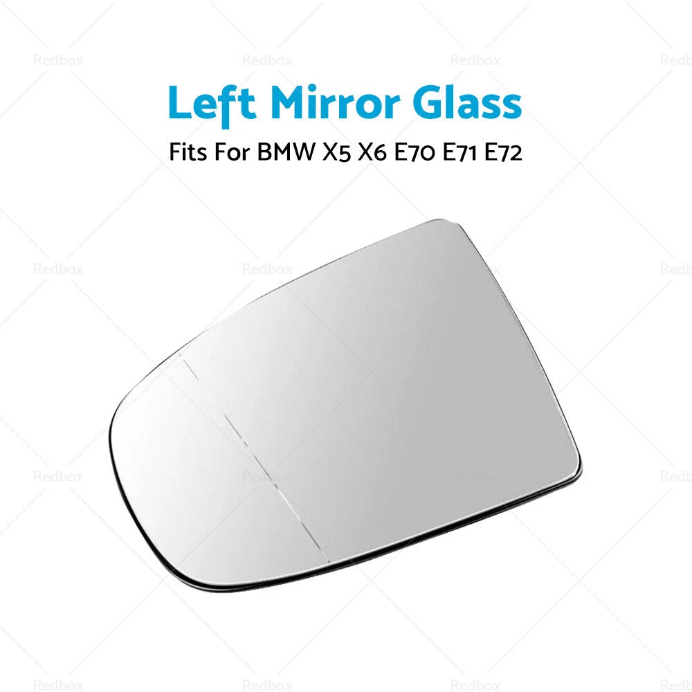 Left Side Mirror Glass for BMW X5 E70, X6 E71 (2007-2014)