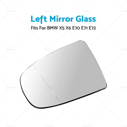 Left Side Mirror Glass for BMW X5 E70, X6 E71 (2007-2014)