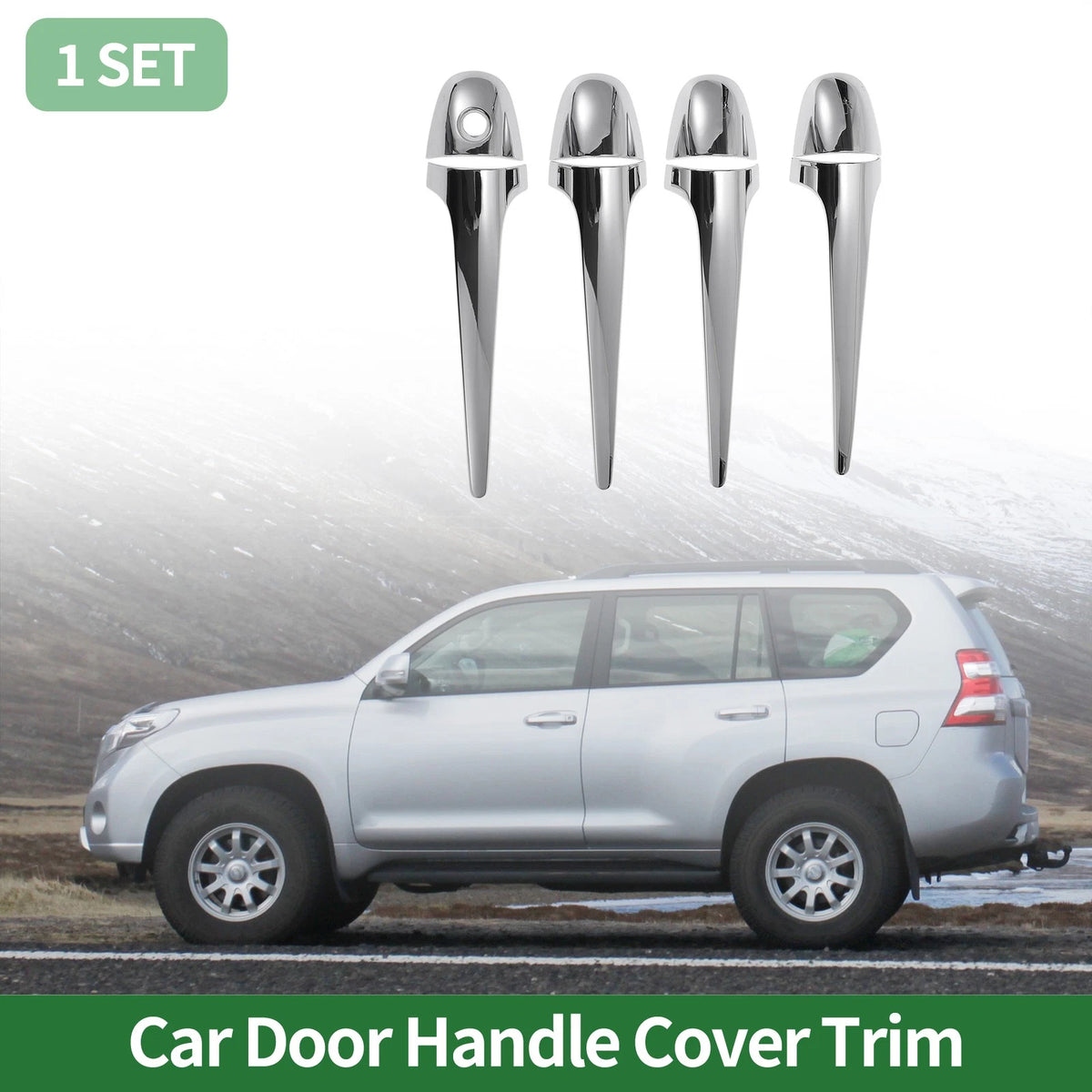 Silver Door Handle Cover Trim for Toyota RAV4 (2013-2015)