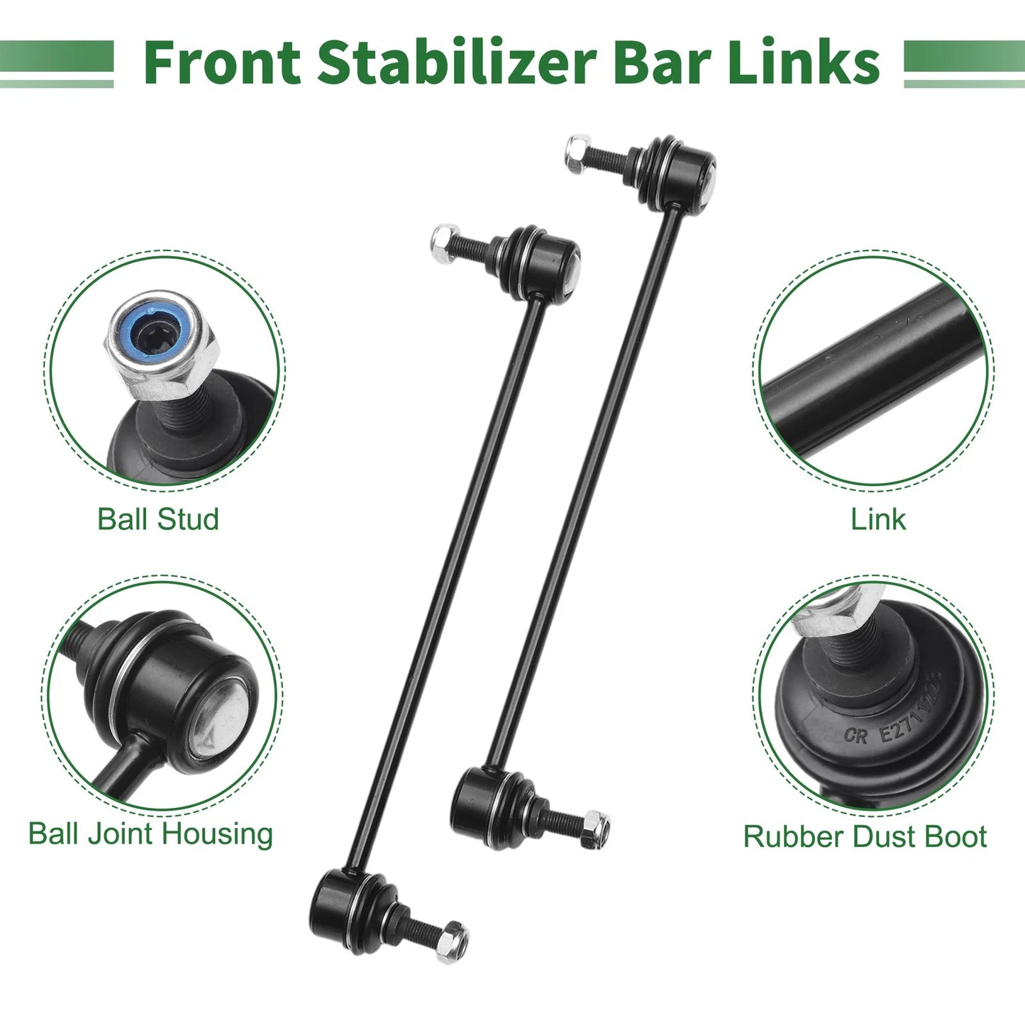 4 Pcs Front Lower Control Arms for Mazda 3 (2004-2009)