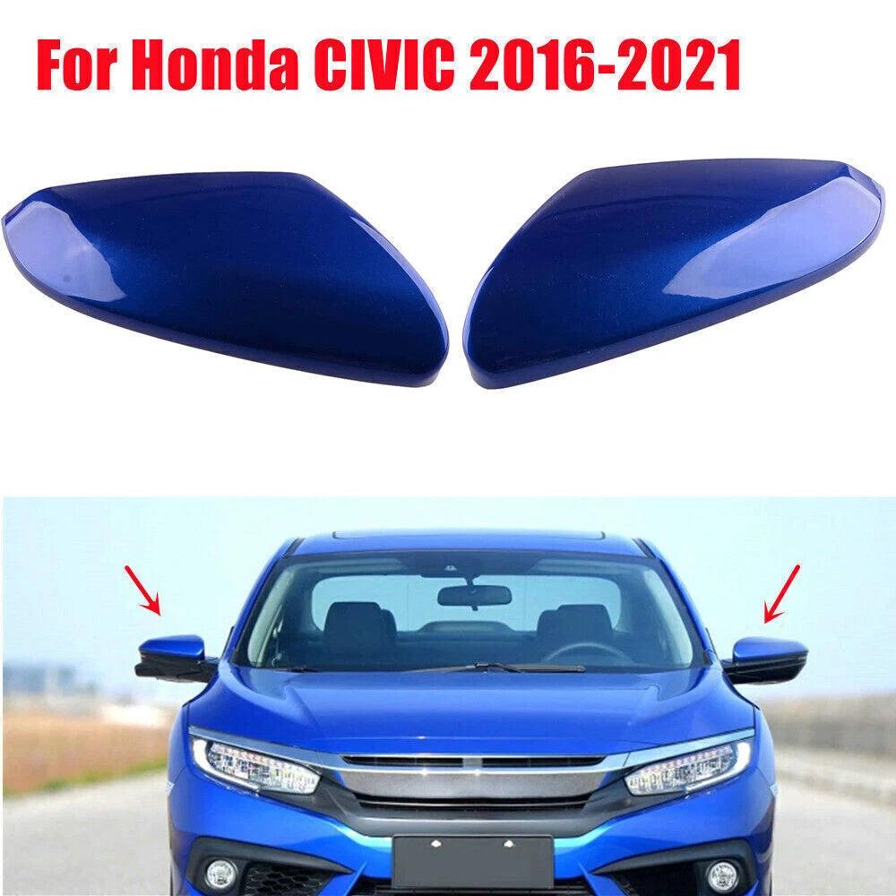 Clip-On Door Wing Rearview Side Mirror Cover Cap for Honda 10th Civic (2016-2021)