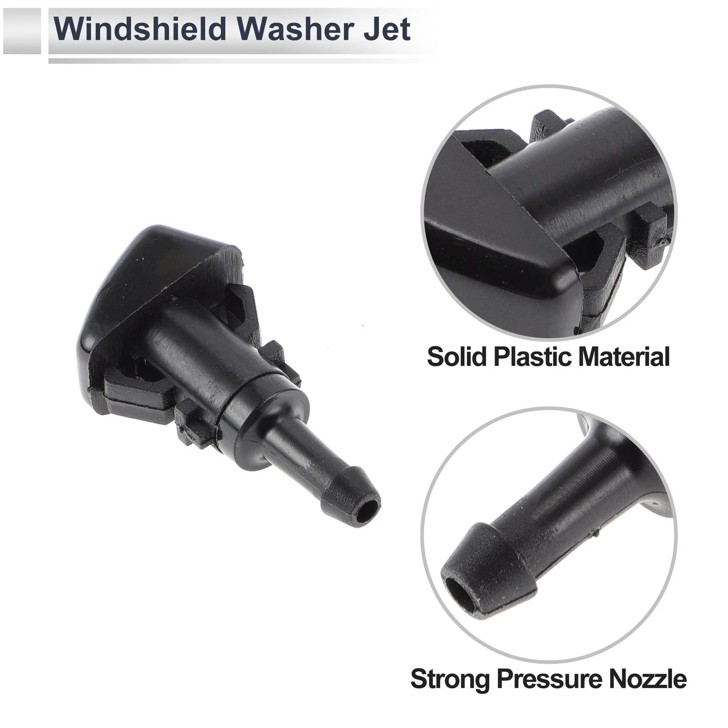 Windshield Washer Nozzle & 6 x Hose Connectors for Jeep (2007-2018)