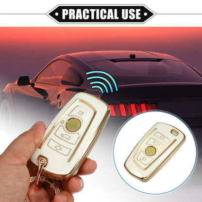 4 x Button Key Fob Shell Cover with Keychain for BMW X1 X2 X3 X5 X6 (2010-2023)