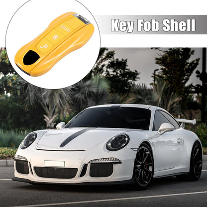 Yellow Painted Key Fob Shell Cover for Porsche Panamera Cayenne