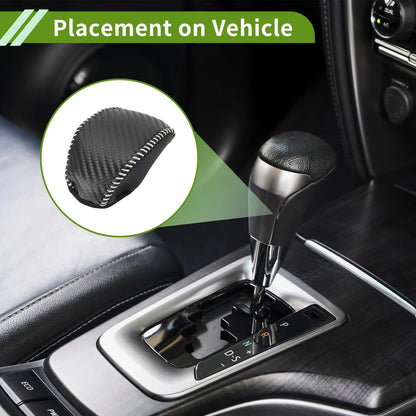 Gear Shift Knob Cover Black Carbon Fiber Beige for Toyota RAV4 (2019–2024)