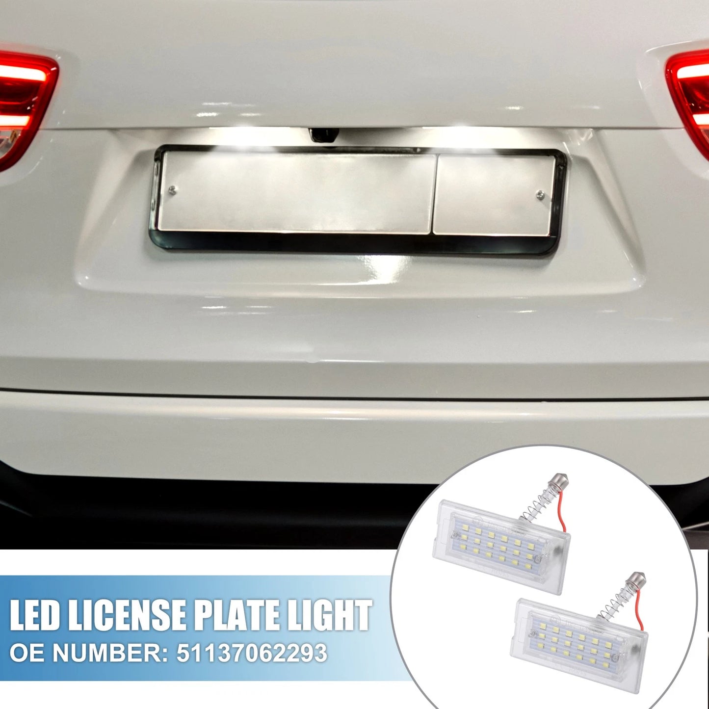 White LED License Plate Light for BMW X5 (2002 - 2006)
