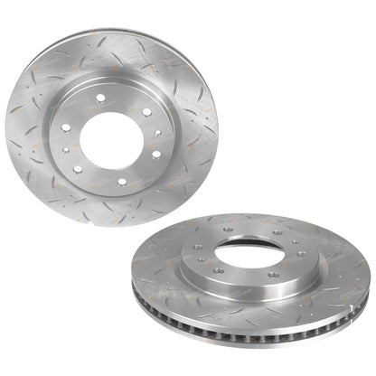 Front Slotted Dimpled 320mm Disc Brake Rotors + Pads for Triton MR (2018-2020)