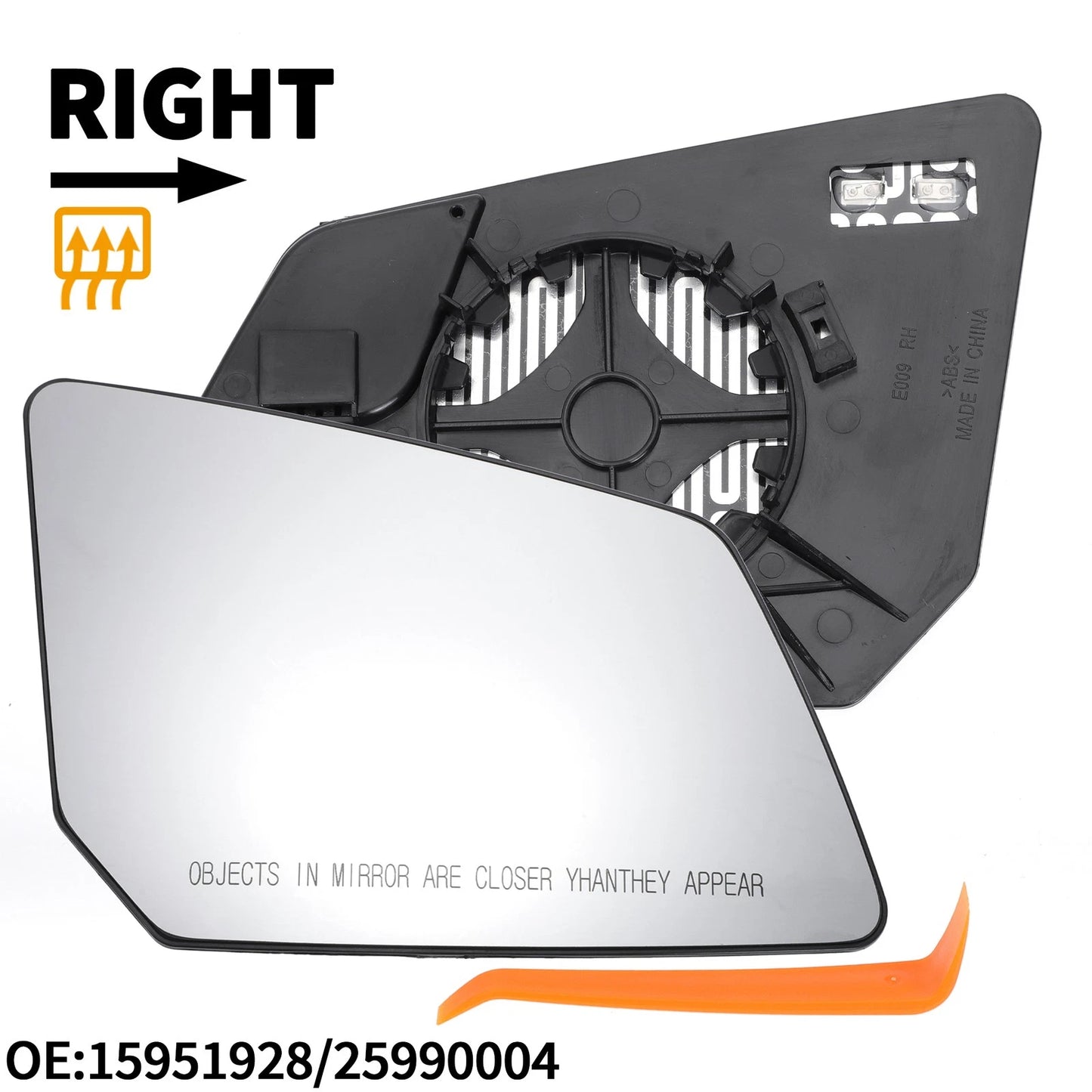 Heated Right Side Mirror Glass Replacement for Chevrolet Traverse