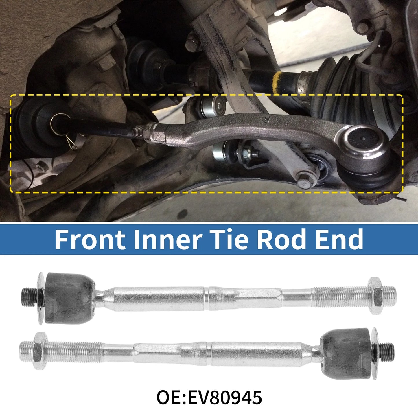 2 x Front Inner Tie Rod End Links for Toyota Highlander RX330 RX350