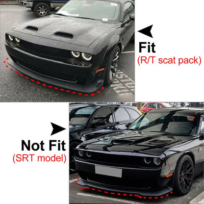 Yellow Front Bumper Lip Splitter Protector Trim for Dodge Challenger (2015-2020)