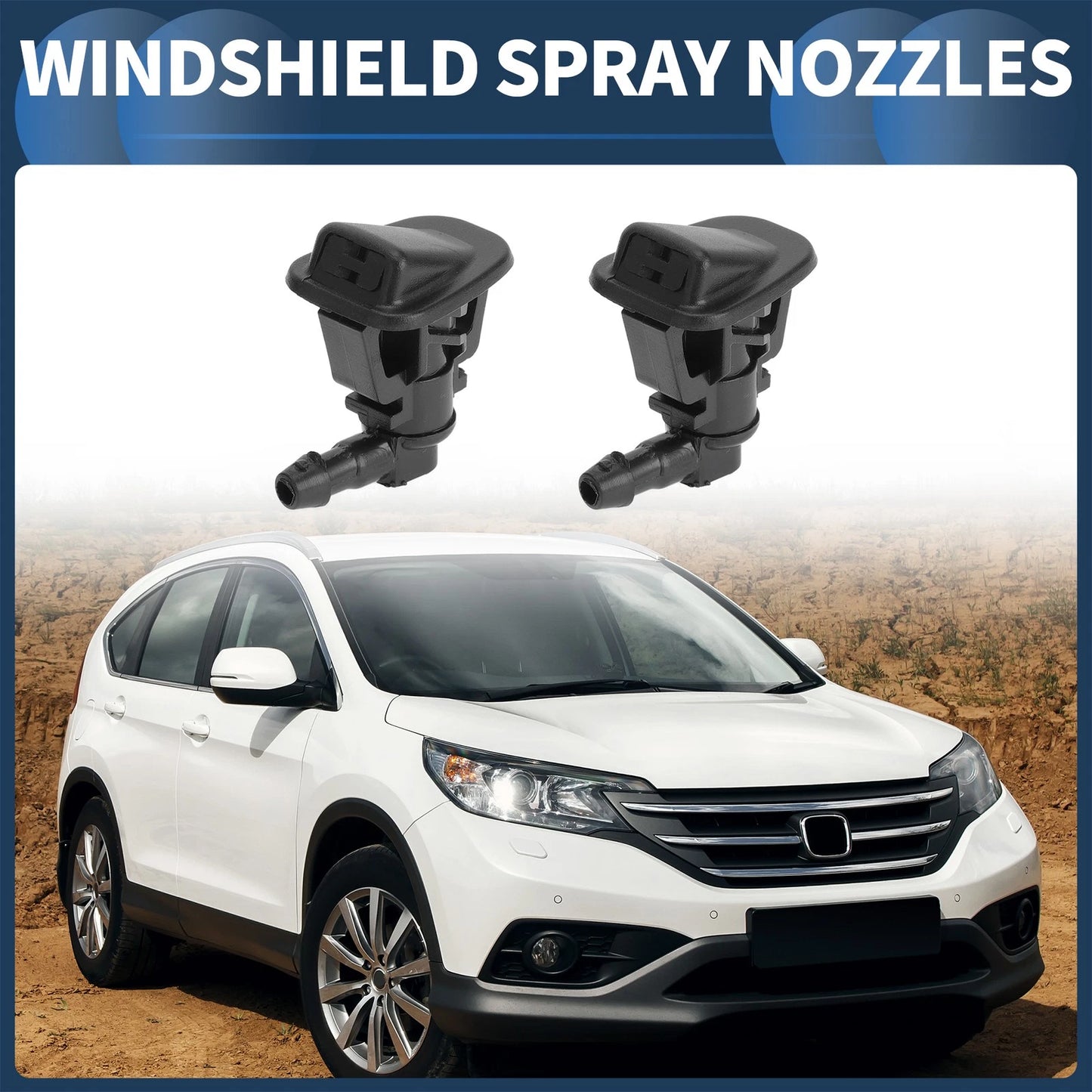 Front Windshield Washer Nozzles Set for Jeep Wrangler JK (2013-2017)