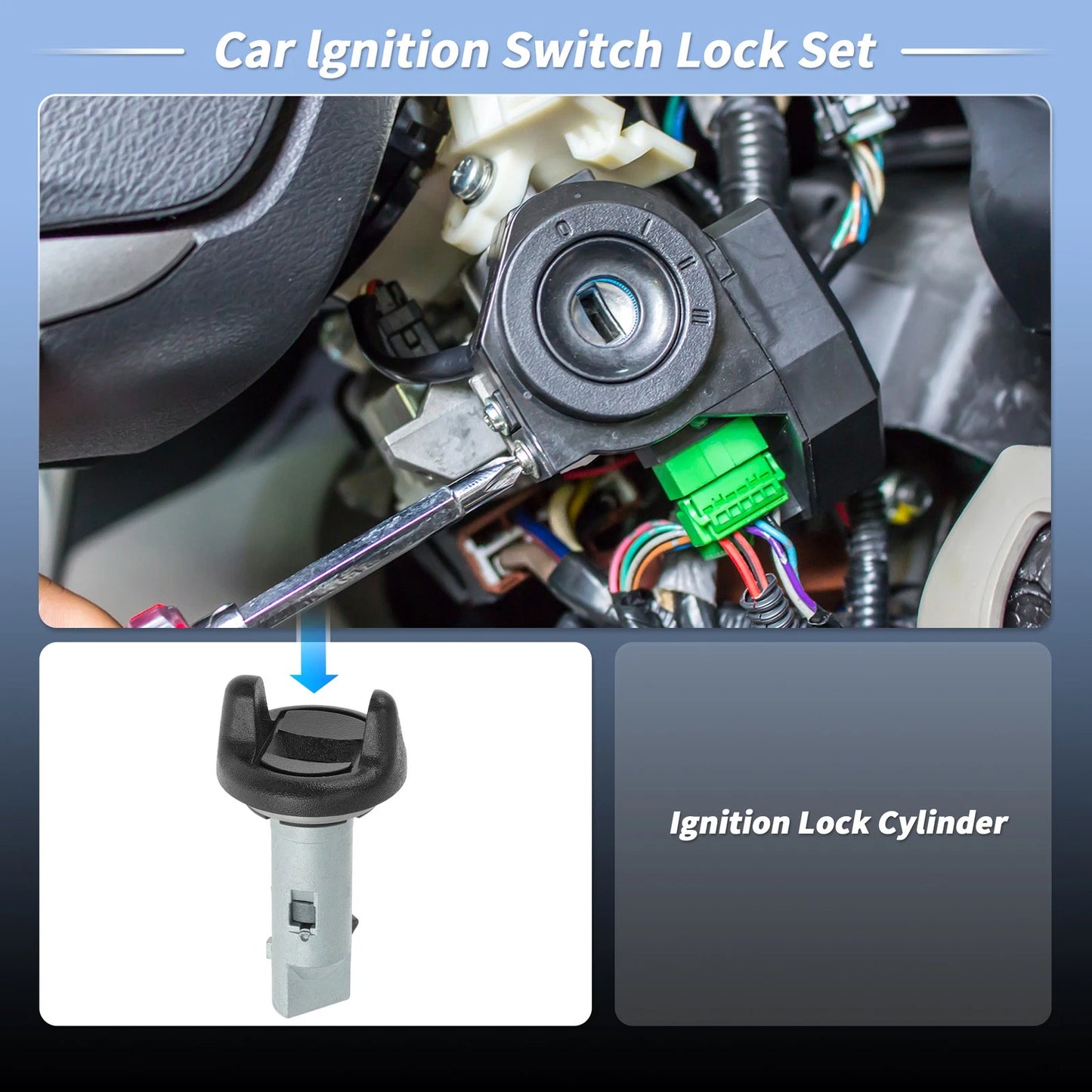 Ignition Lock Cylinder and Start Switch with 2 Key for Chevy C1500