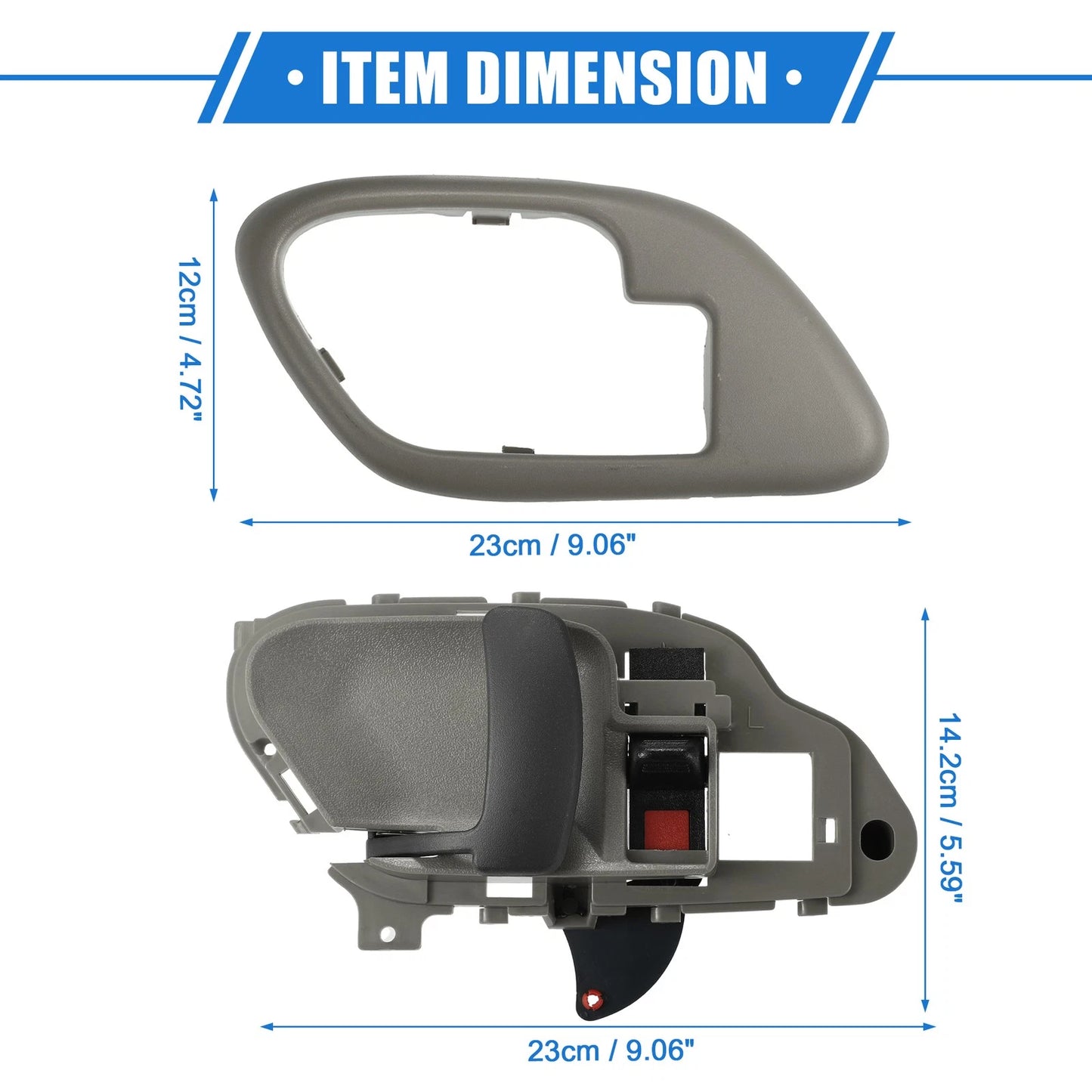 4 Pcs Interior Door Handle and Bezel for Chevy C1500 Suburban Gray