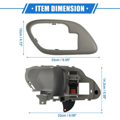 4 Pcs Interior Door Handle and Bezel for Chevy C1500 Suburban Gray