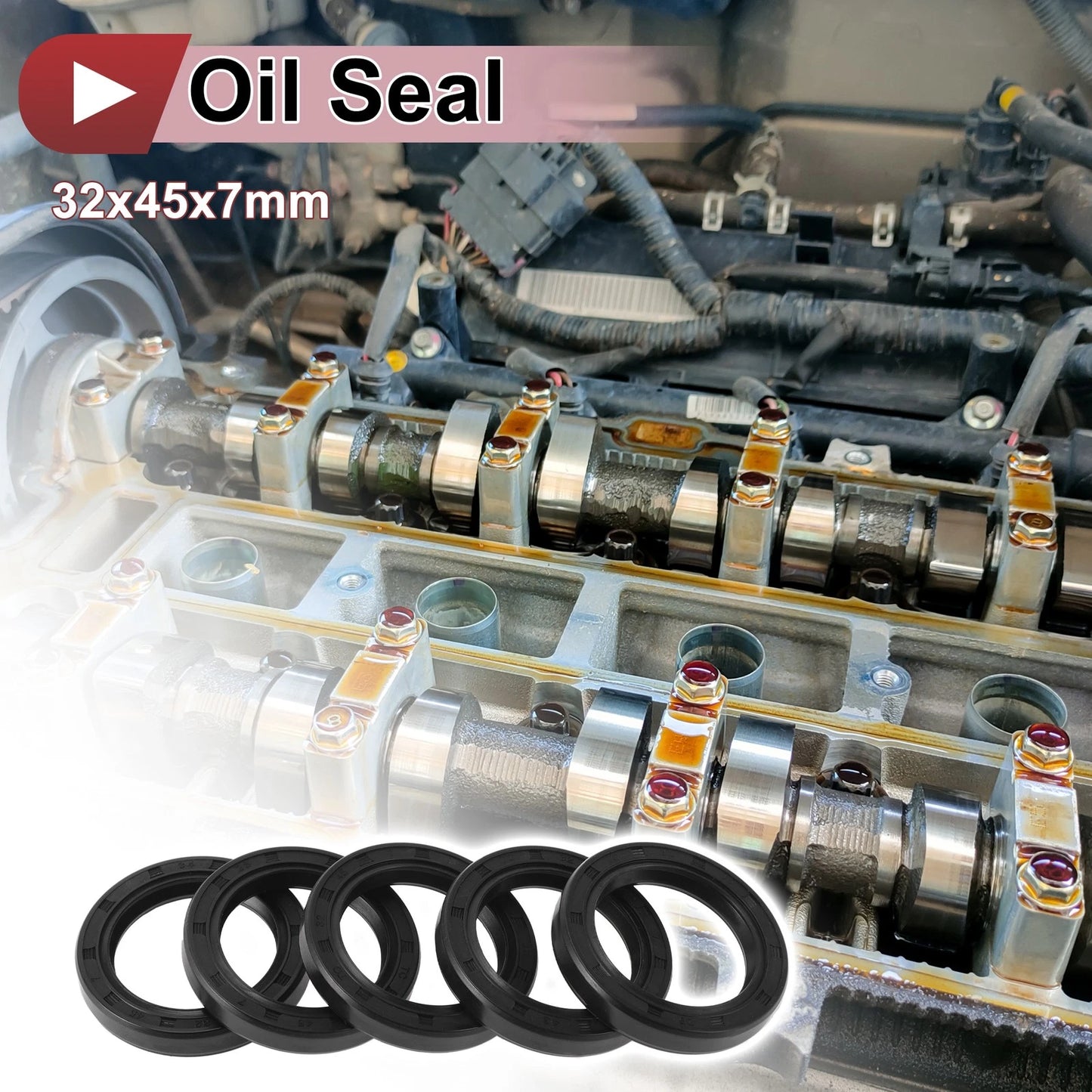 Rotary Shaft Seal/32x45x7mm/Oil Seal 70D Black, 5 x for MakeModel