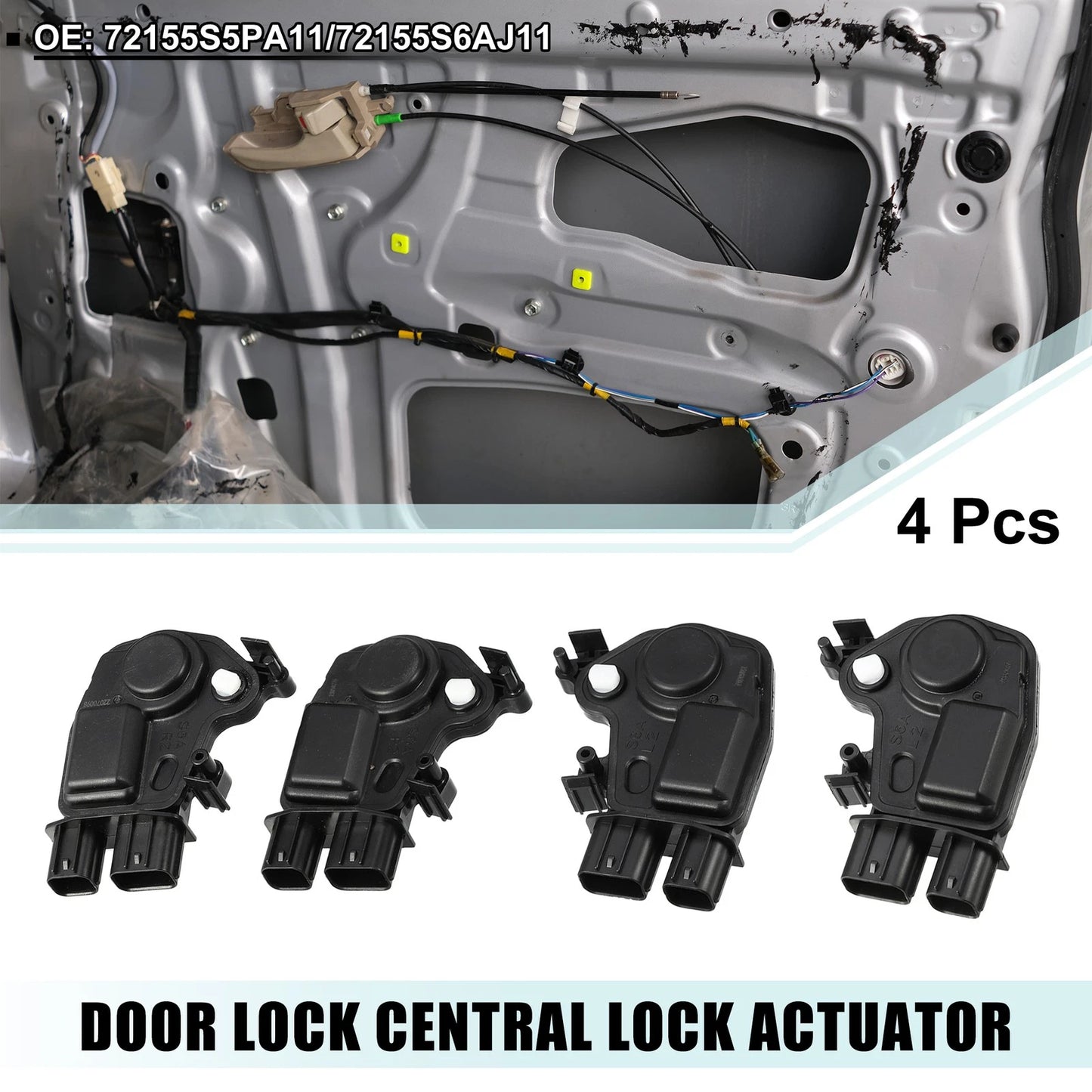 4 Pcs Door Latch Actuator for Honda Element (2003-2011)