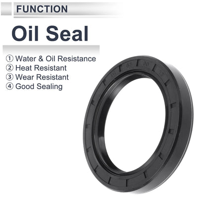 Oil Seal Rotary Shaft Seal Nitrile Rubber 65x90x13mm Black 5 Pcs
