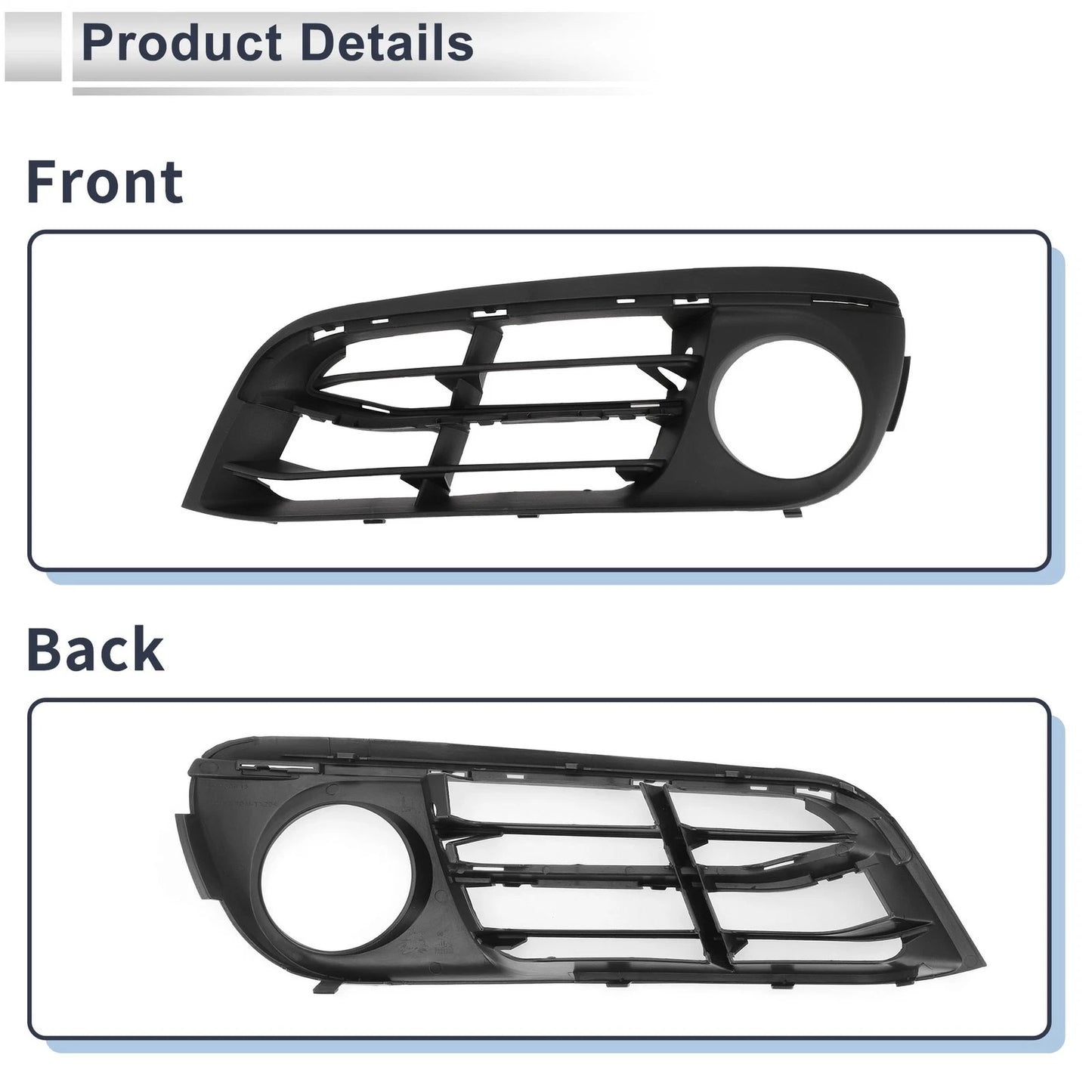 1 Pc Front Left Fog Light Grill for BMW 528i (2014-2016) Black