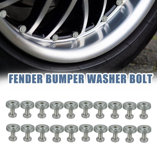 20 x Titanium Tone M6 Fender Washer Bolt Nut Fastener for Motorcycle