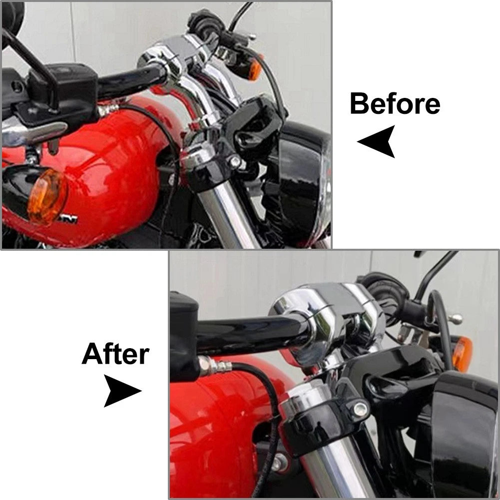 1.25" Handlebar Riser Clamp Kit for Harley Softail Dyna Street Bob Fat Bob