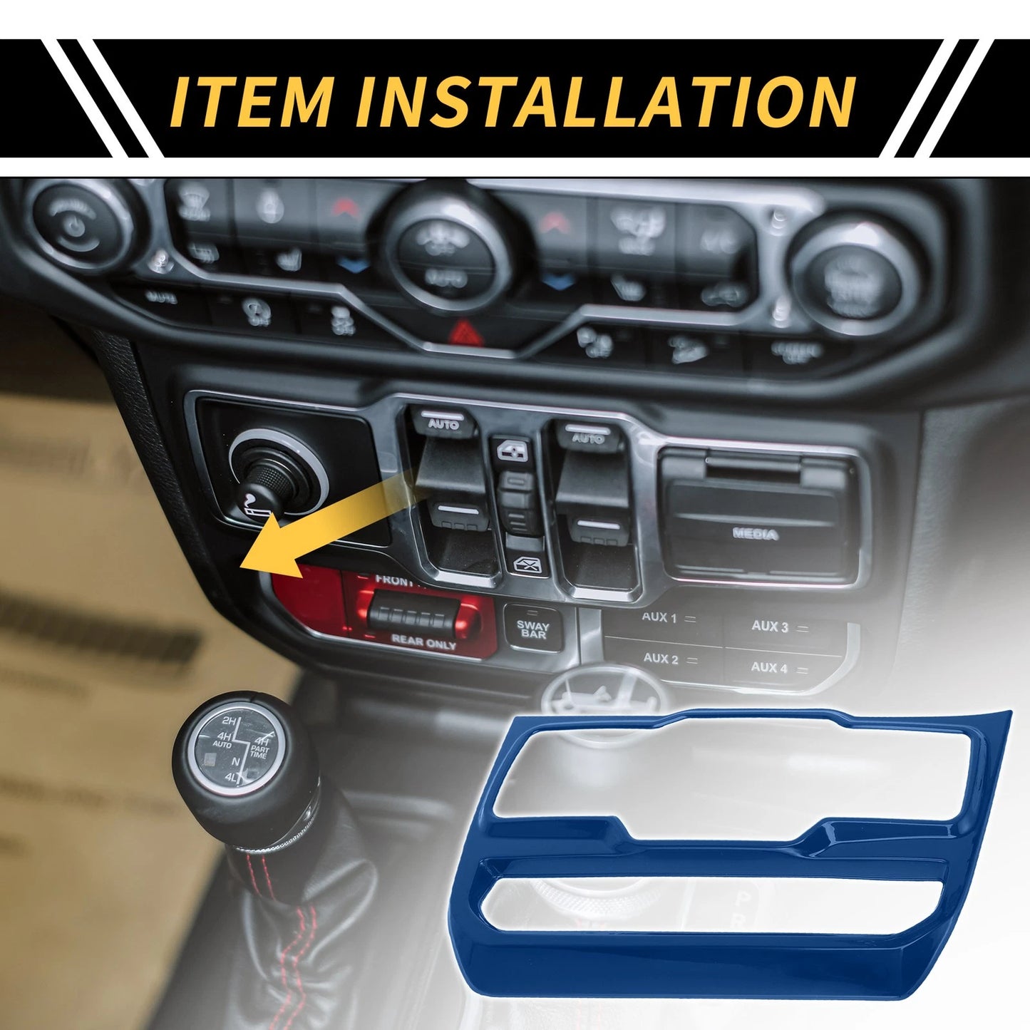 Dashboard Control Panel Cover for Jeep Wrangler JL JLU (2018-2024) Blue