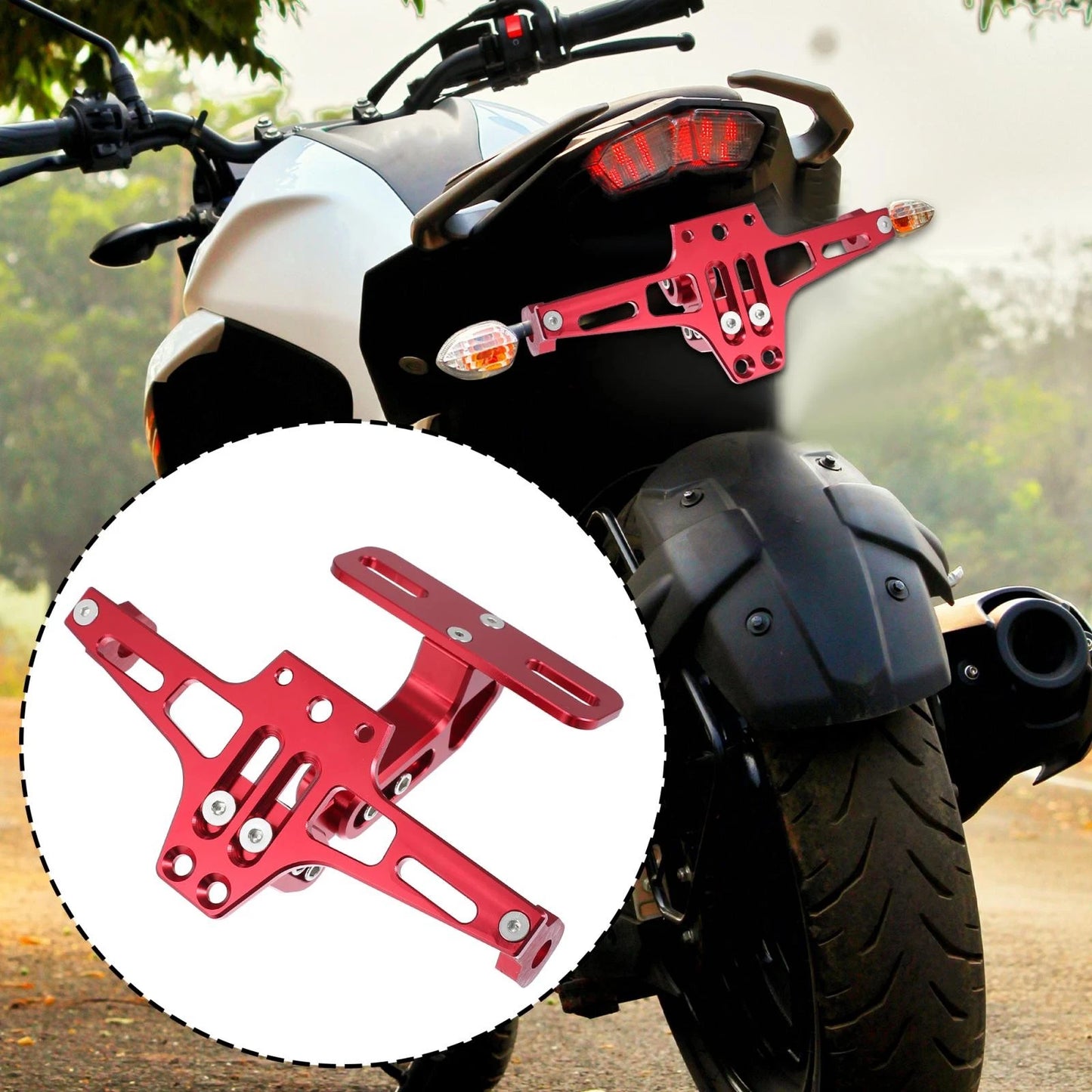 E-liminator Kit License Plate Bracket OEM Turn Signal Red for Motorcycle