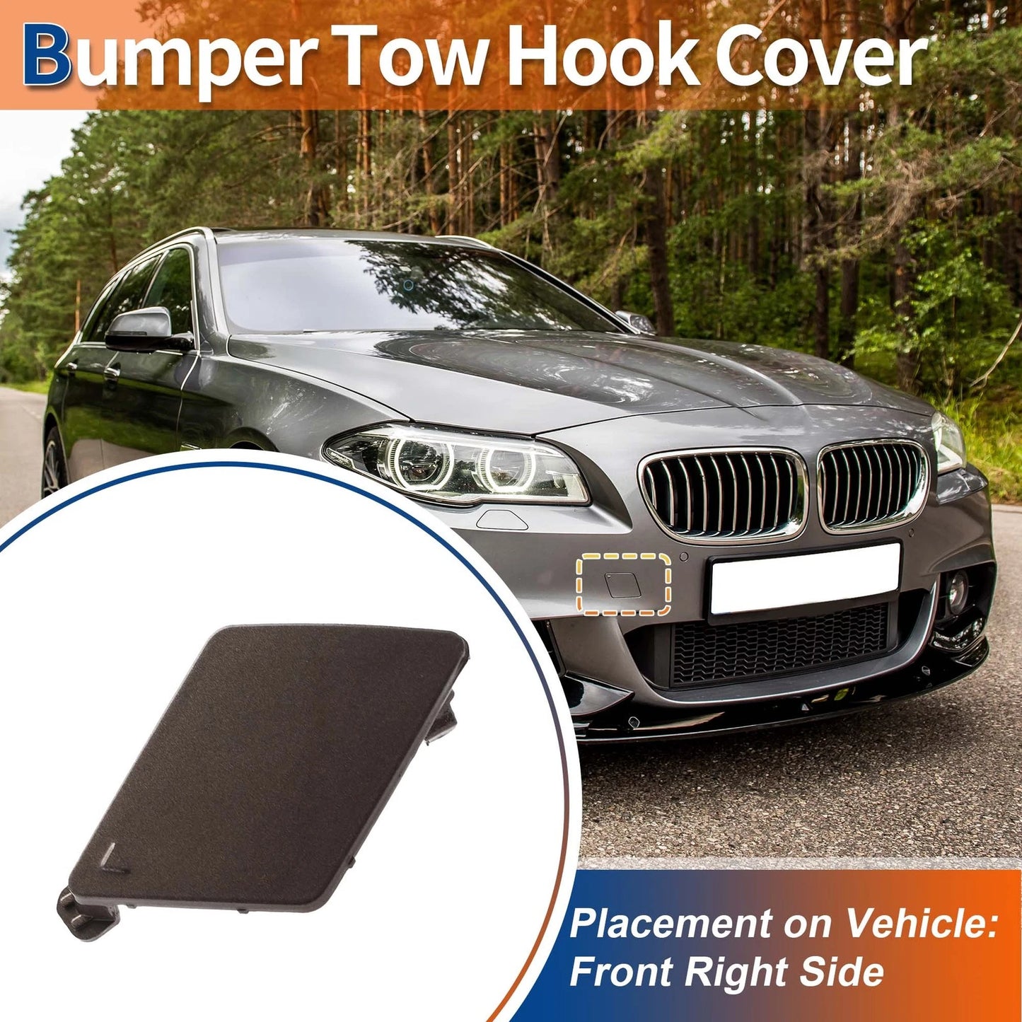 Tow Hook Cover Front Right for BMW Sparkling Brown