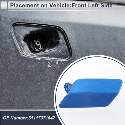 Front Left Side Bumper Headlight Washer Nozzle Cover Cap for BMW 3 Series Blue