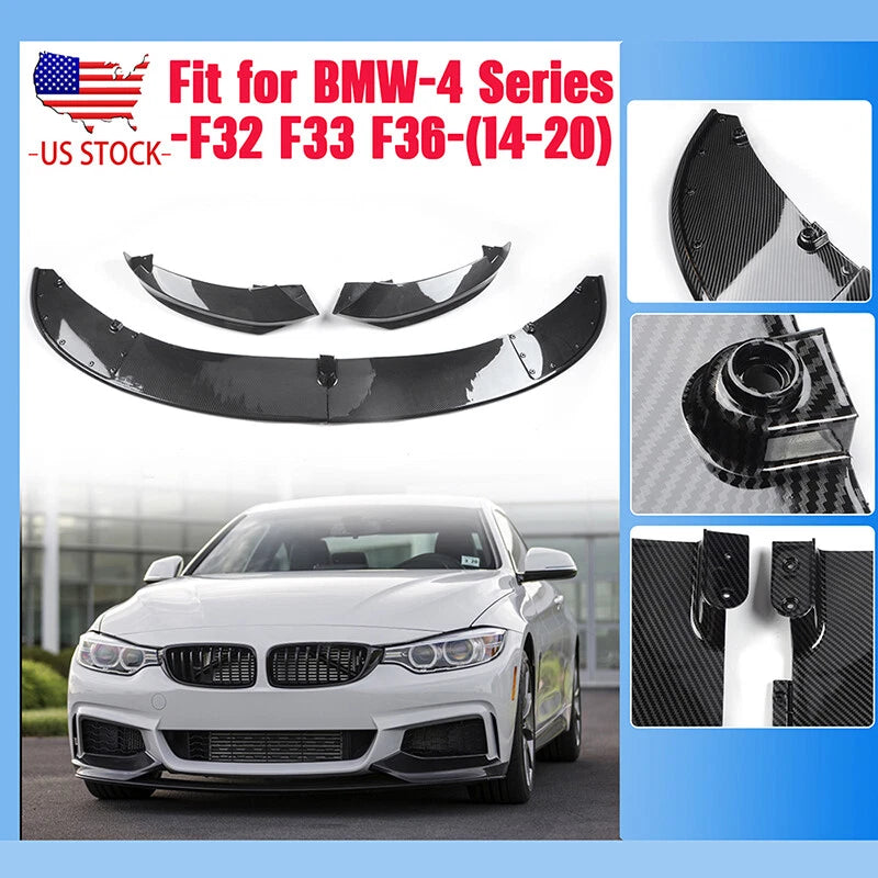 Carbon Look Front Splitter Lip for BMW 4 Series M Sport F32 F33 F36 (2013-2020)