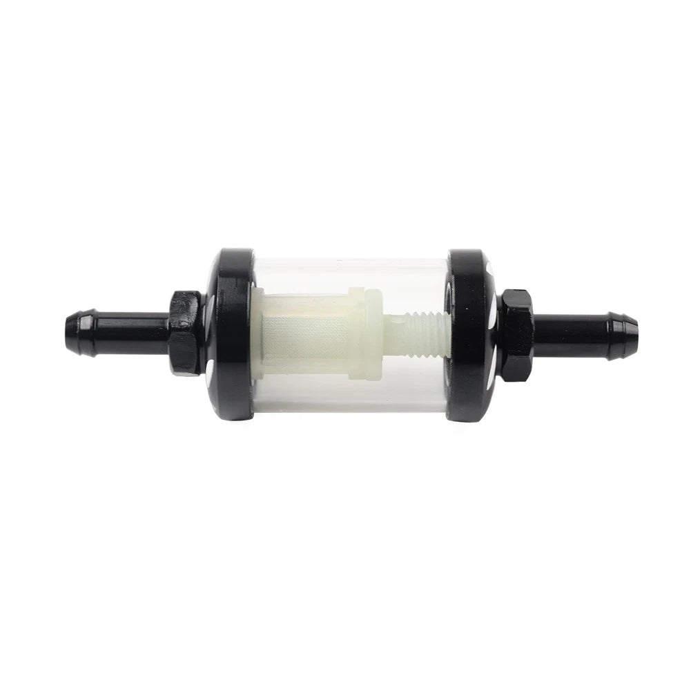 Black Universal 8MM 5/16 Inline Reusable Motorcycle Gas Fuel Filter for Bikes