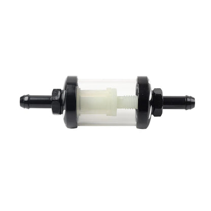 Black Universal 8MM 5/16 Inline Reusable Motorcycle Gas Fuel Filter for Bikes