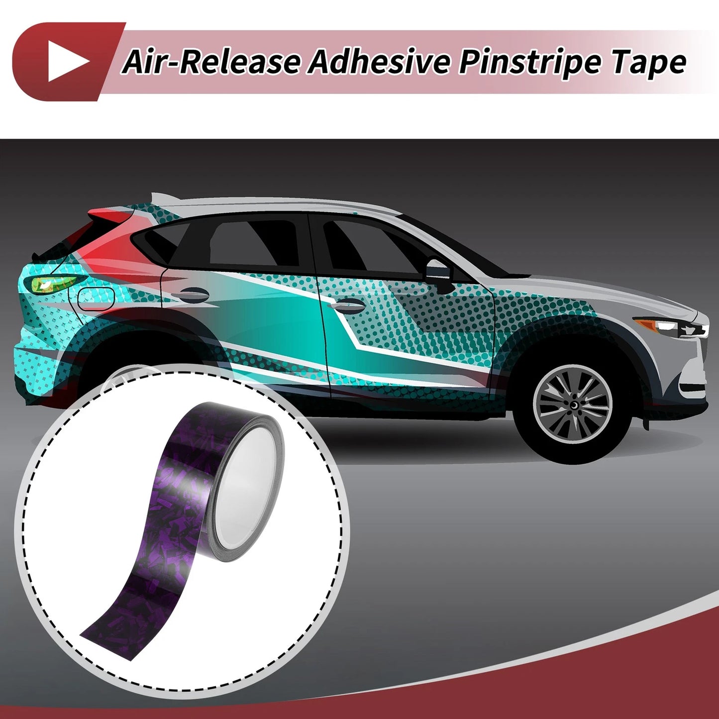 Pinstripe Tape 40mmx8.5m for Car Motorcycle and Boat Purple