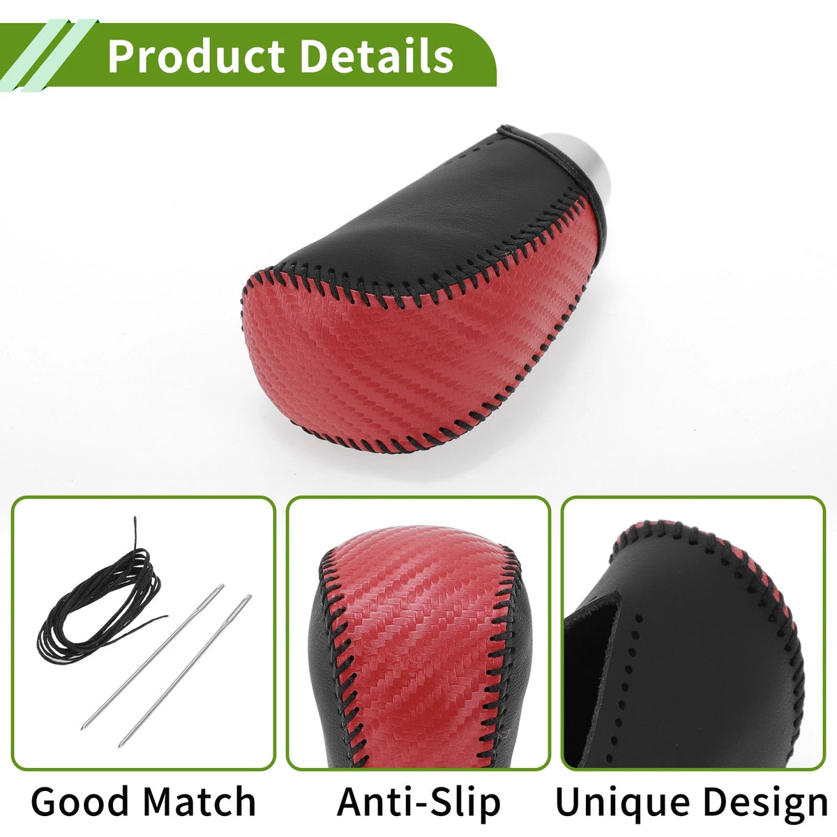Gear Shift Knob Cover for Toyota Corolla 2009-2013 Red Carbon Fiber